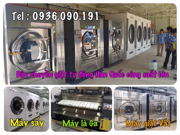 Mô hình giặt là công suất giặt 1-2 tấn vải / ngày